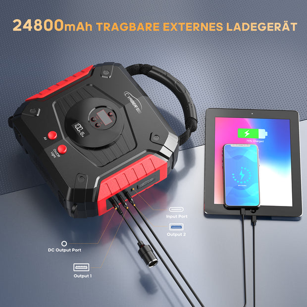 YABER YA30 2500A Starthilfe Powerbank mit Luftkompressor